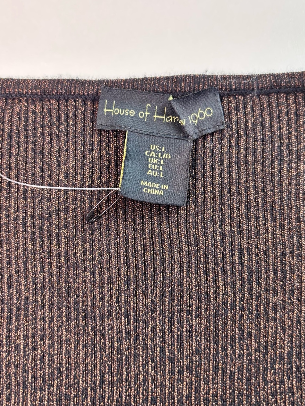 House of Harlow 1960 Metallic Bronze Tie Front Ribbed Sweater Top REVOLVE Large - Picture 6 of 13